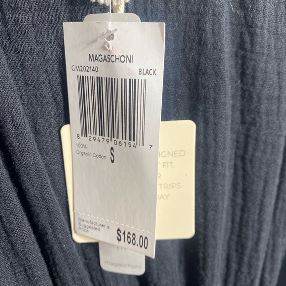 Magaschoni Black Cotton Gauze Midi Dress NWT size small - Picture 6 of 9